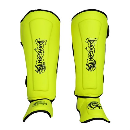 DragonDo 40715-P Kaval Ayak Koruyucu Neon Sarı Profesyonel Kick Boks Kaval Koruyucu