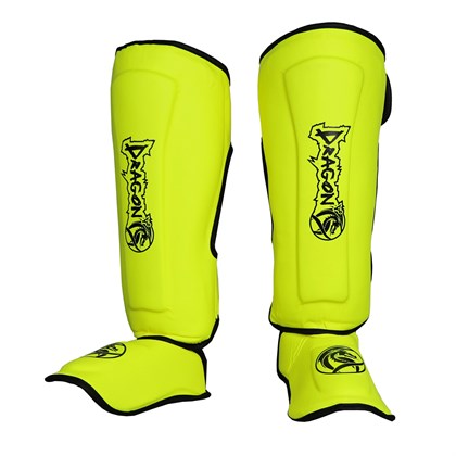 DragonDo 40715-P Kaval Ayak Koruyucu Neon Sarı Profesyonel Kick Boks Kaval Koruyucu