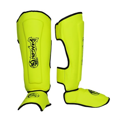 DragonDo 40715-P Kaval Ayak Koruyucu Neon Sarı Profesyonel Kick Boks Kaval Koruyucu