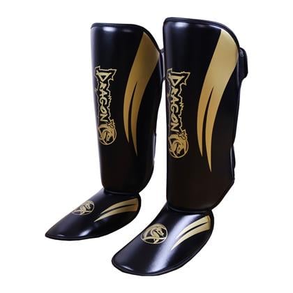DragonDo 40716-P Kaval Ayak Koruyucu Siyah Gold Kick Boks Kaval Koruyucu