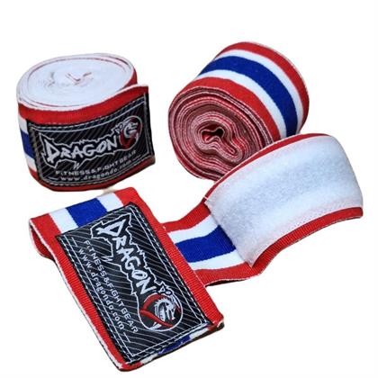 DragonDo 83818 Thailand Bayraklı 3,5 Metre Elastik Bandaj Boks Bandajı Muay Thai Bandajı Kick Boks Bandajı