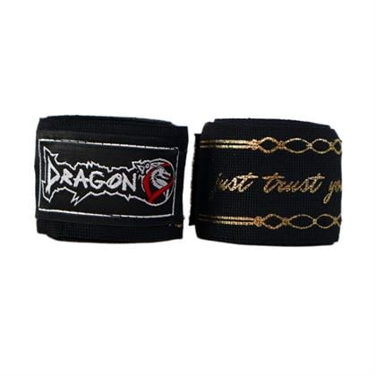 DragonDo 83831 Just Trust Yourself Gold Logolu 3,5 Metre Bandaj Boks Bandajı