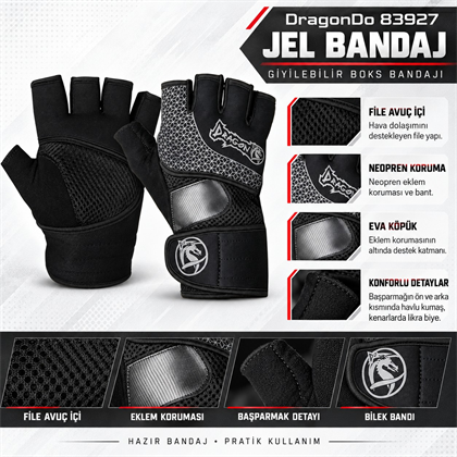 DragonDo 83927 Jel Bandaj Giyilebilir Boks Bandajı Hazır Bandaj
