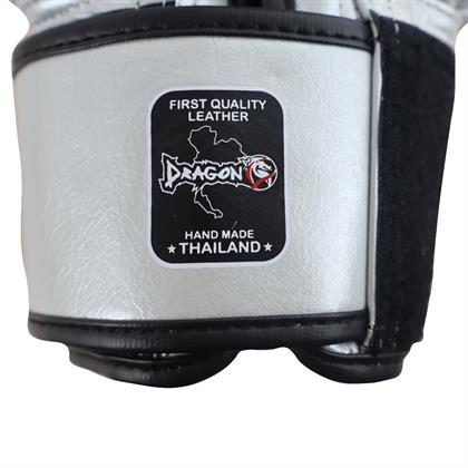 DragonDo DRGN-G3 Hakiki Deri Boks Eldiveni Gümüş Kick Boks Eldiveni