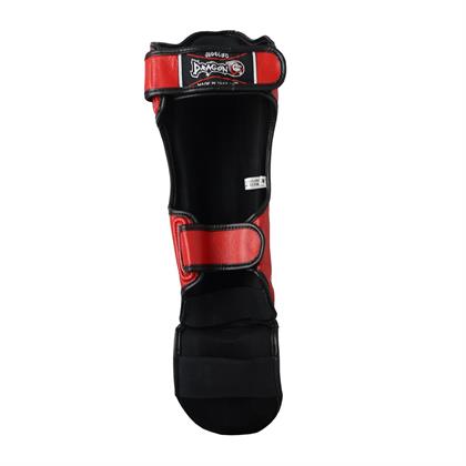 DragonDo DRGN-T51 Hakiki Deri Kaval Koruyucu Kırmızı Profesyonel kickboks Kaval Koruyucu