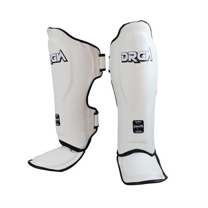 DragonDo DRGN-T51 Hakiki Deri Kaval Koruyucu Beyaz Profesyonel Kick Boks Kaval Koruyucu