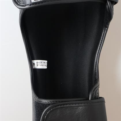 DragonDo DRGN-T51 Hakiki Deri Kaval Koruyucu Siyah Profesyonel Kick Boks Kaval Koruyucu