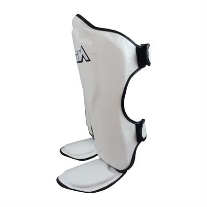 DragonDo DRGN-T51 Hakiki Deri Kaval Koruyucu Beyaz Profesyonel Kick Boks Kaval Koruyucu