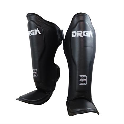 DragonDo DRGN-T51 Hakiki Deri Kaval Koruyucu Siyah Profesyonel Kick Boks Kaval Koruyucu