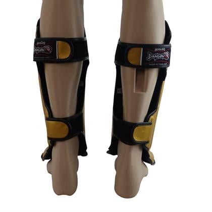 DragonDo DRGN-T52 Hakiki Deri Kaval Koruyucu Gold Kick Boks Kaval Koruyucu