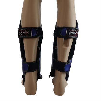 DragonDo DRGN-T52 Hakiki Deri Kaval Koruyucu Mavi Muay Thai Kaval Koruyucu