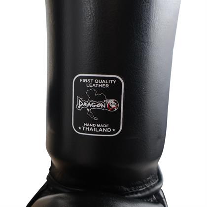 DragonDo DRGN-T52 Hakiki Deri Kaval Koruyucu Siyah Muay Thai Kaval Koruyucu