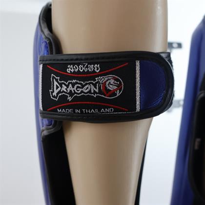 DragonDo DRGN-T52 Hakiki Deri Kaval Koruyucu Mavi Muay Thai Kaval Koruyucu