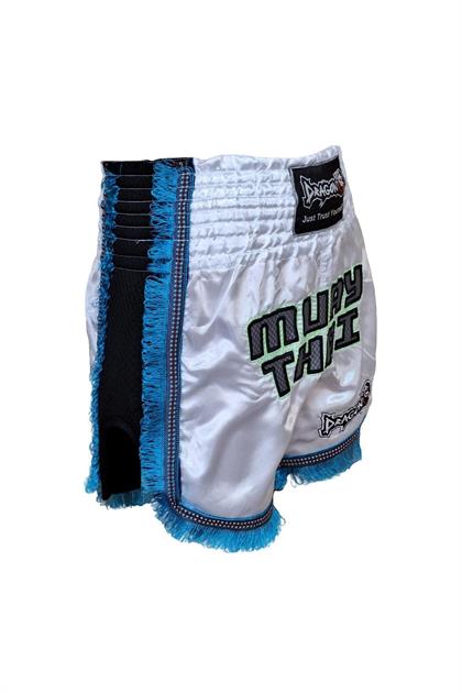 DragonDo MT3020 Apache Muaythai Şort Beyaz Püsküllü Muay Thai Şortu