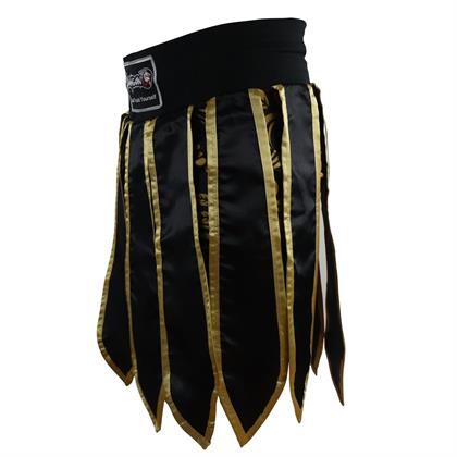 DragonDo MT3031 Muay Thai Kick Boks Şortu Taytlı Püsküllü Şort Siyah