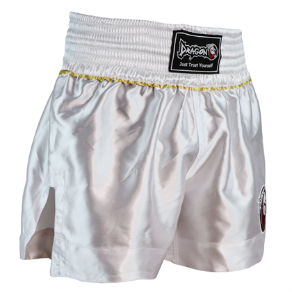 DragonDo MT3033 Muaythai Şortu Beyaz Kick Boks Şortu 