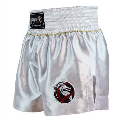 DragonDo MT3033 Muaythai Şortu Beyaz Kick Boks Şortu 