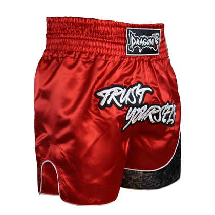DragonDo MT3409 Trust Yourself Kırmızı Muay Thai Kick Boks Şortu