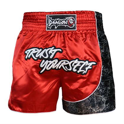 DragonDo MT3409 Trust Yourself Kırmızı Muay Thai Kick Boks Şortu