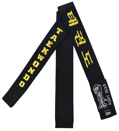 DragonDo Nakışlı Siyah Taekwondo Kuşak Master