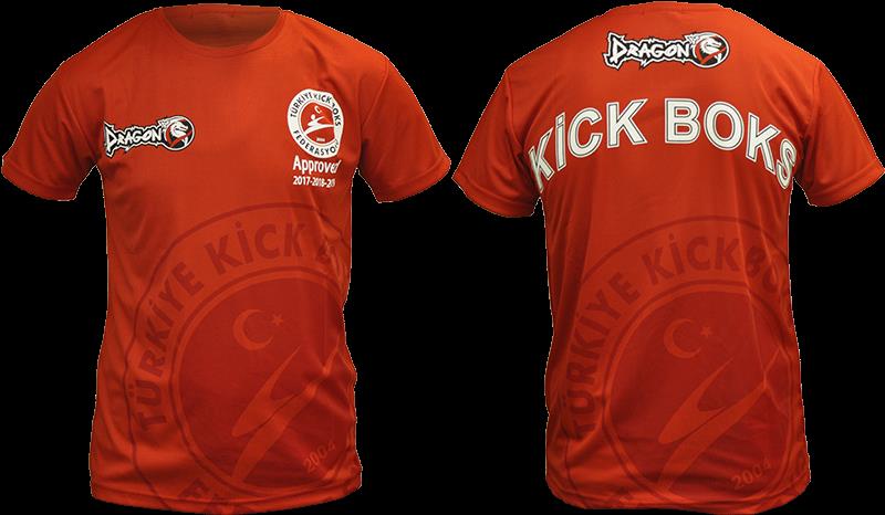 DragonDo Kf2018 Kick Boks Tişörtü Mavi - Kırmızı - Boksshop