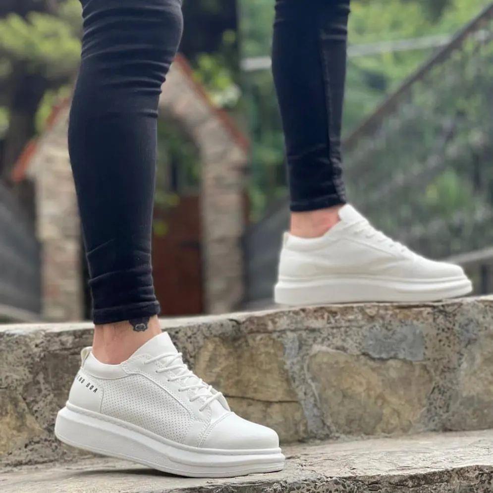 Siyah Deri Bağcıklı Yüksek Taban Spor Erkek Ayakkabı SP-1360