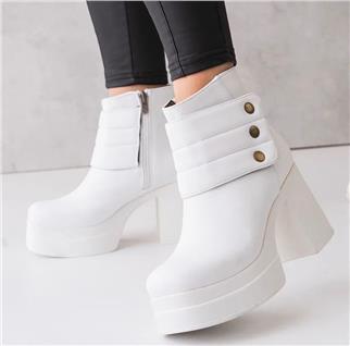 Bant Detaylı Yüksek Topuklu Bot