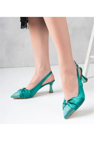 Saten Taşlı Stiletto