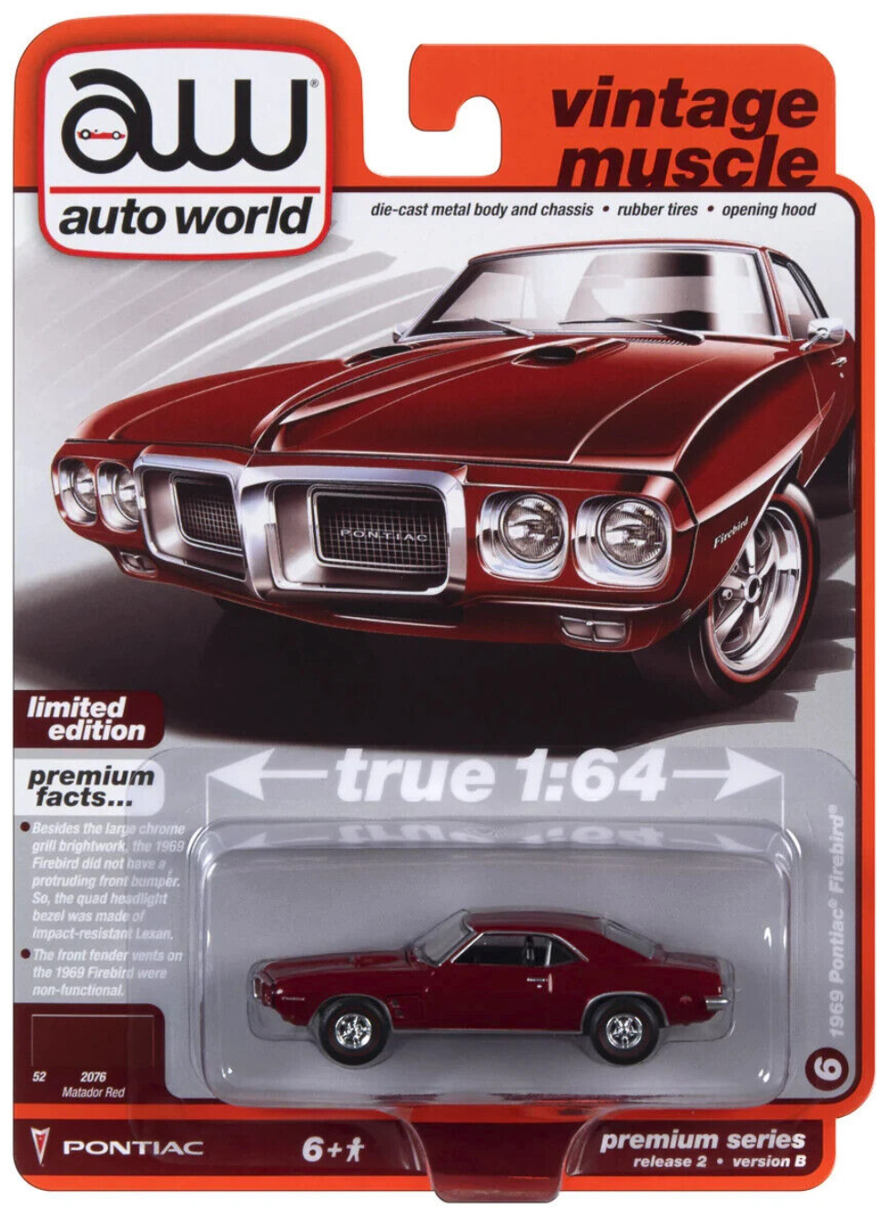 Auto World 1969 Pontiac Firebird Matador Red