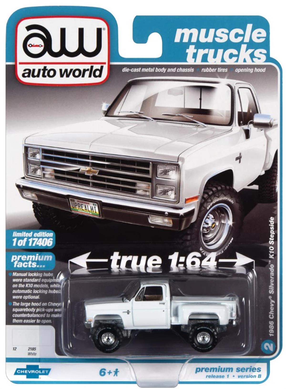 Auto World 1986 Chevrolet Silverado K10 Stepside White