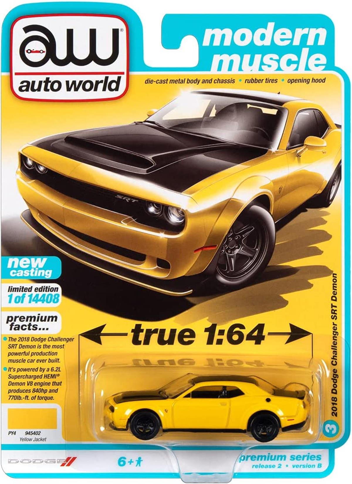 Auto World 2018 Dodge Challenger SRT Demon Yellow