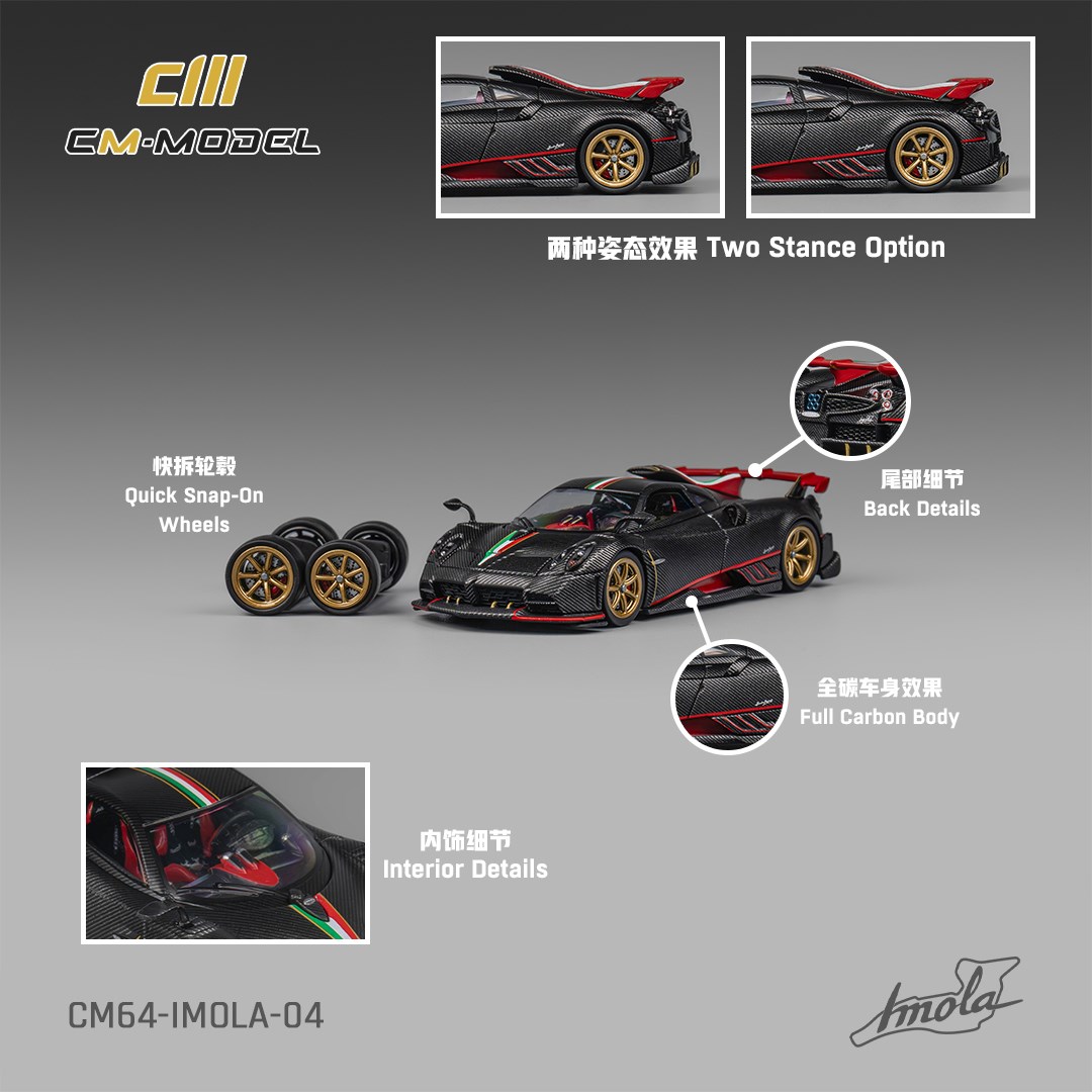 CM Model Pagani imola Carbon Red Stripe