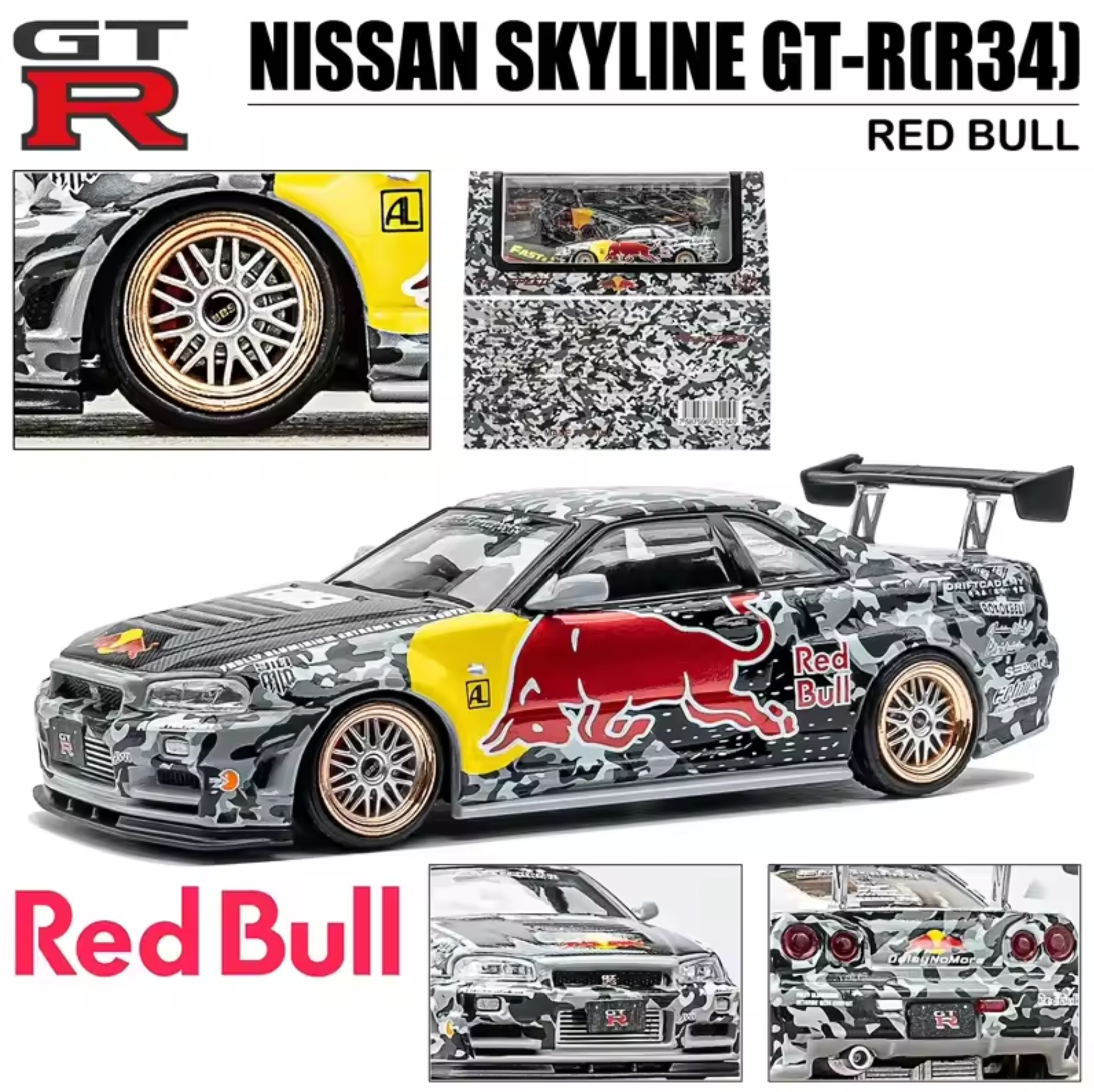 Fast Speed Nissan Skyline R34 Red Bull
