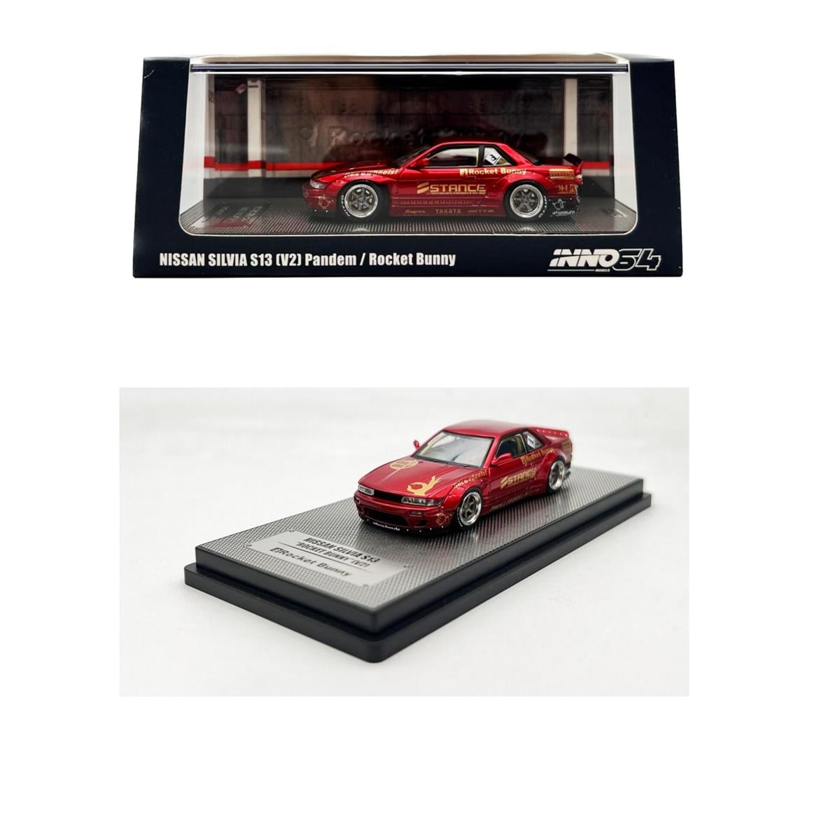 İNNO64 Nissan Silvia S13 V2 Pandem Rocket Bunny Red Metallic