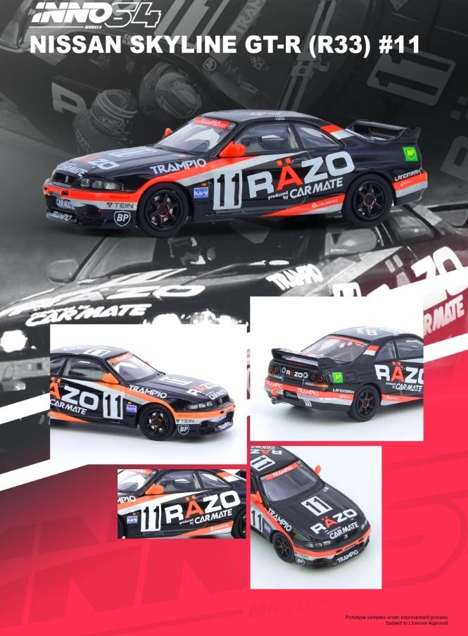 İNNO64 Nissan Skyline GT-R R33 #11 RAZO TRAMPIO N1 SUPER ENDURANCE Series Sendan Highland 1995 Winner