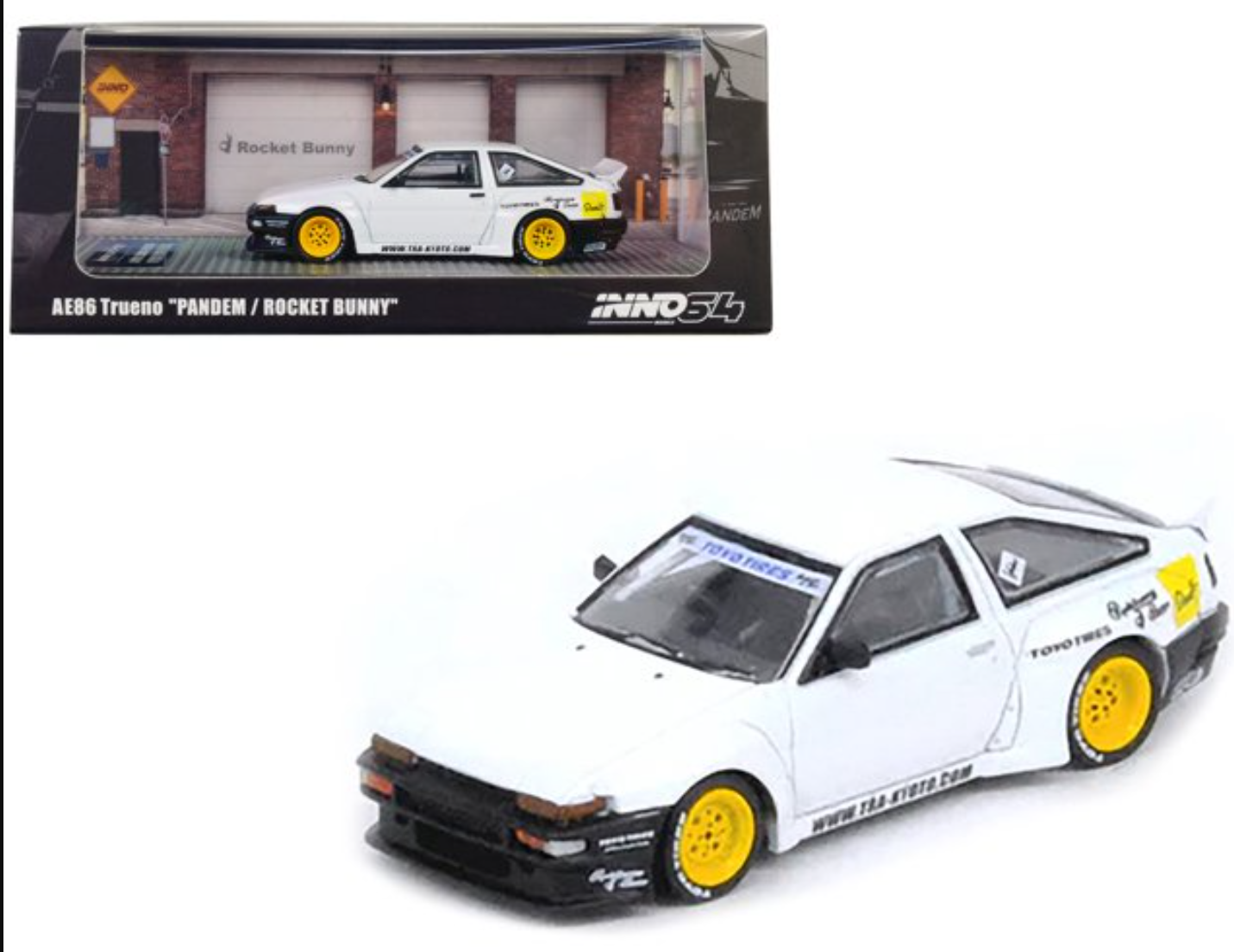 İNNO64 Toyota Corolla AE86 Trueno Pandem Rocket Bunny White