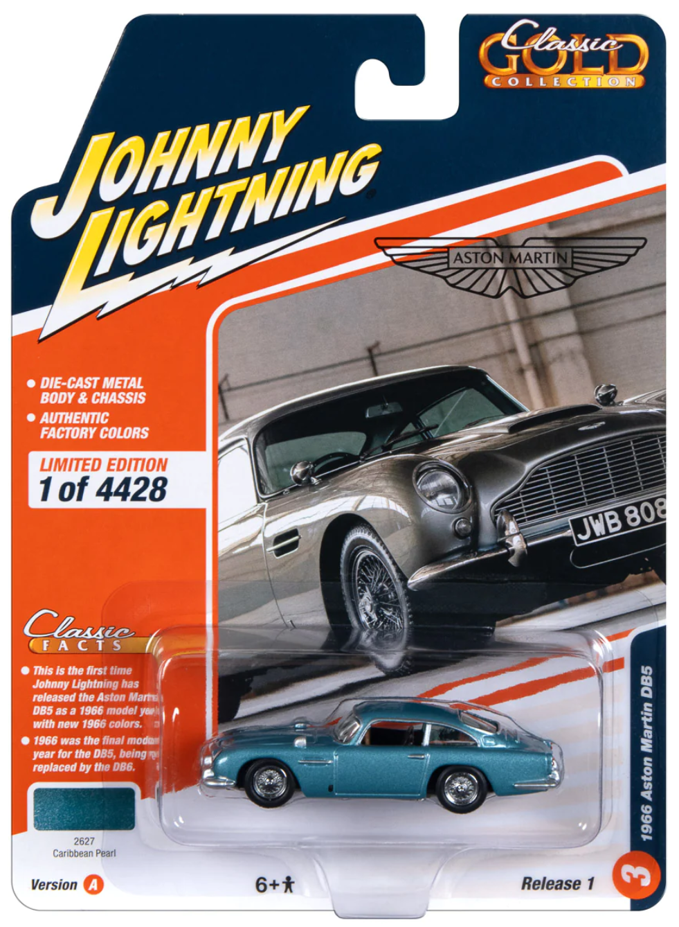 Johnny Lightning 1966 Aston Martin DB5 Carribbean Pearl