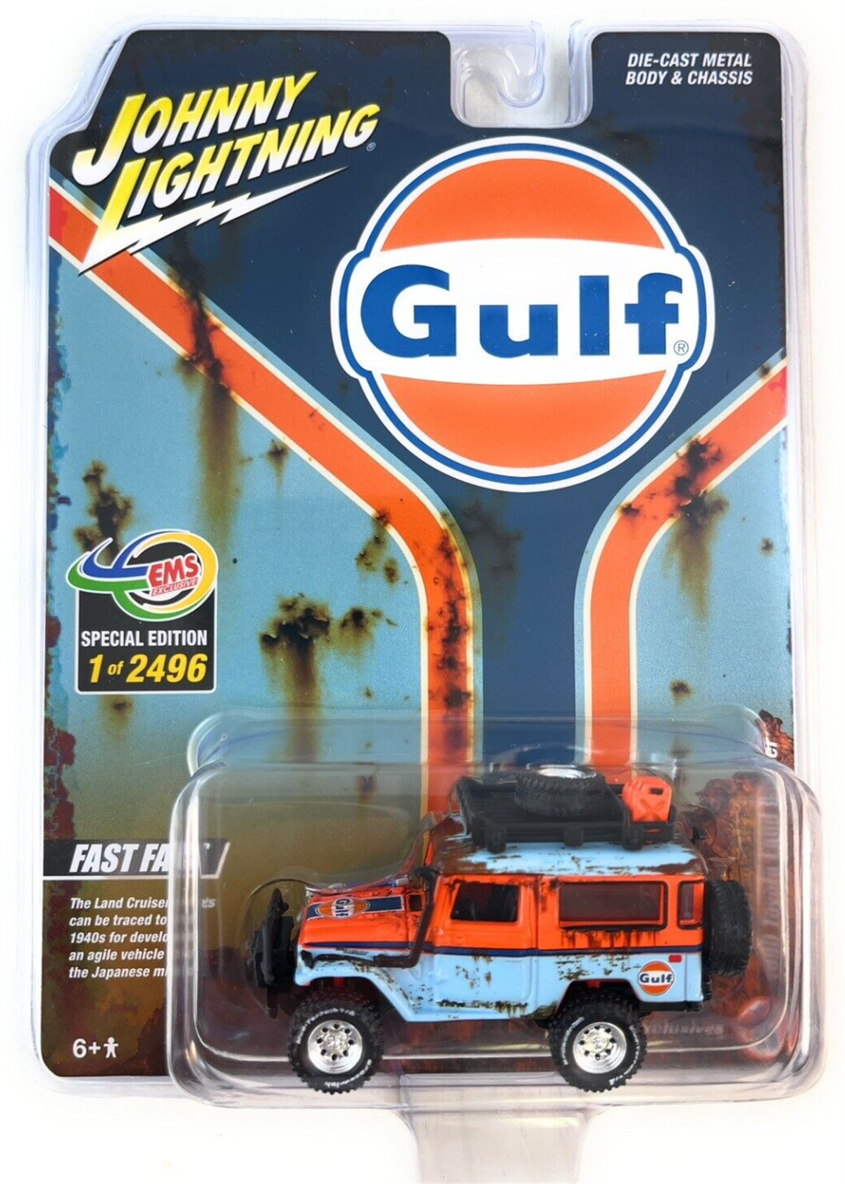 Johnny Lightning Mijo EMS Exclusive 1980 Toyota Land Cruiser Gulf  Rusty