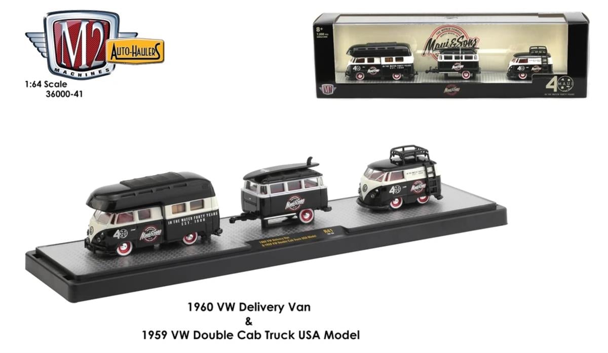 M2 Machines 1960 Volkswagen Delivery Van + 1959 Volkswagen Double Cab Truck USA Model 20-20