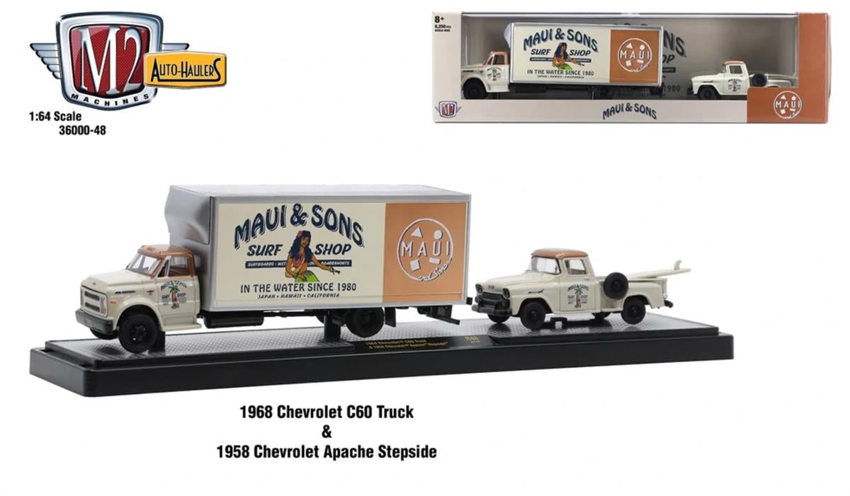M2 Machines 1968 Chevrolet C60 Truck + 1958 Chevrolet Apache Stepside 21-17