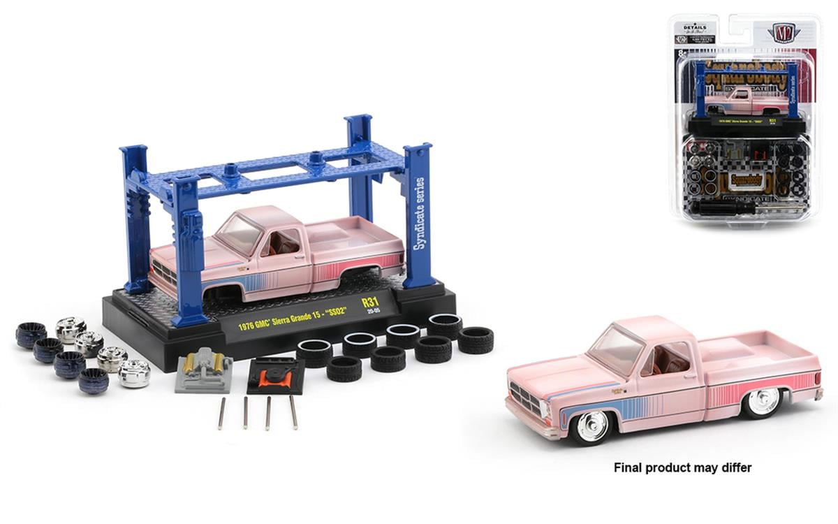 M2 Machines 1976 Gmc Sierra Grande 15 ss02 Pink Lift Set