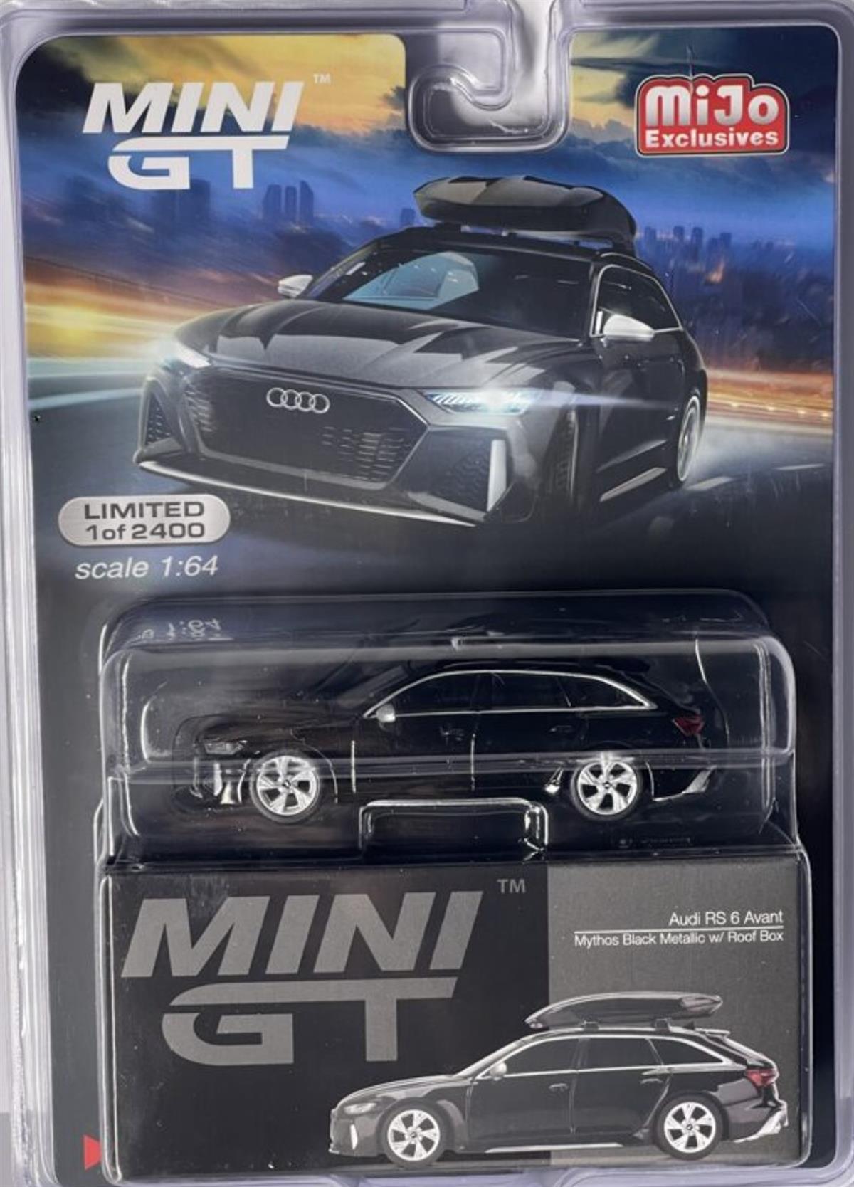 Mini GT Mijo Audi RS 6 Avant Mythos Black Metallic w/ Rood Box Lhd