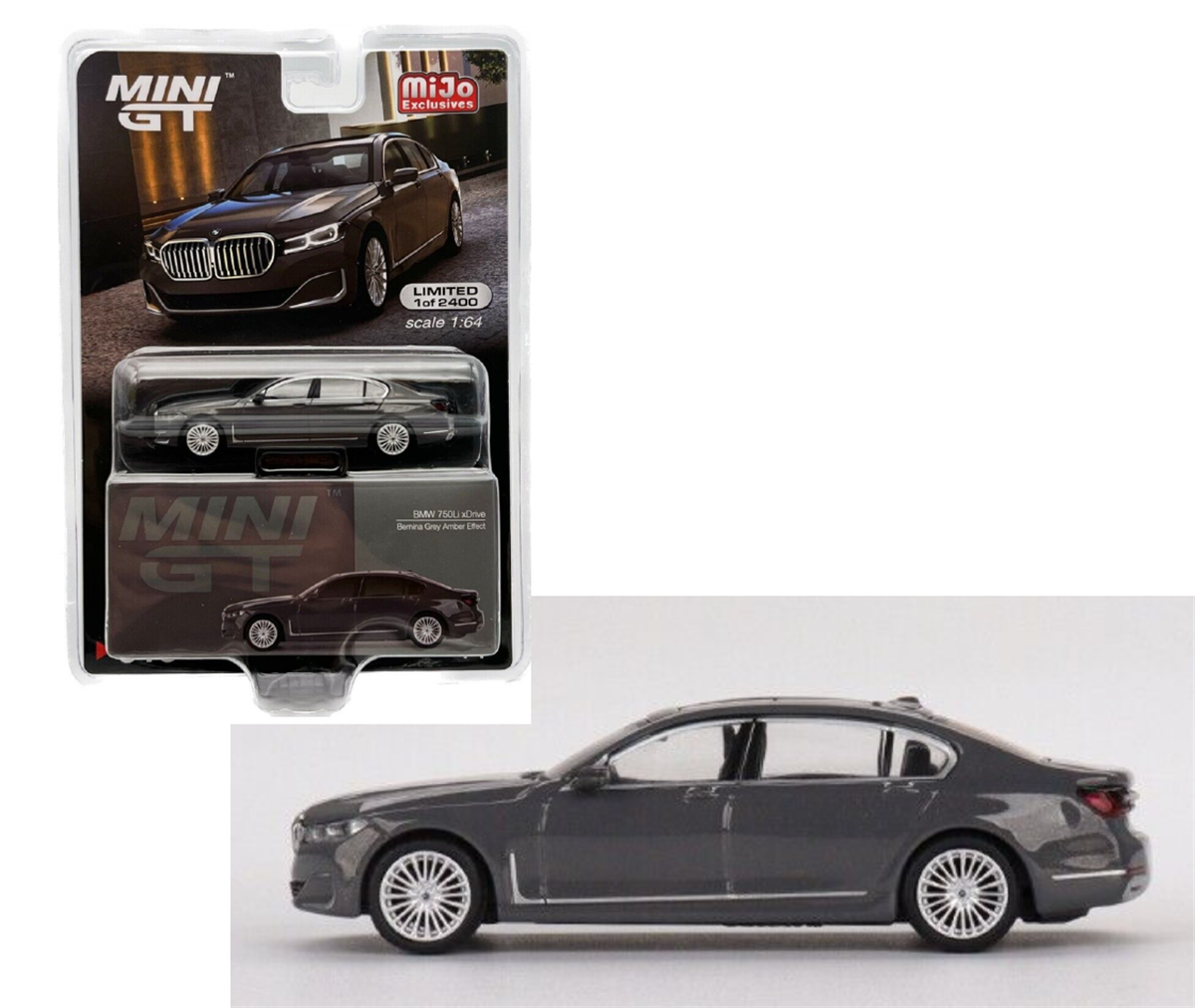 Mini GT Mijo Bmw 750-li xDrive Bernina Grey Amber Effect Lhd