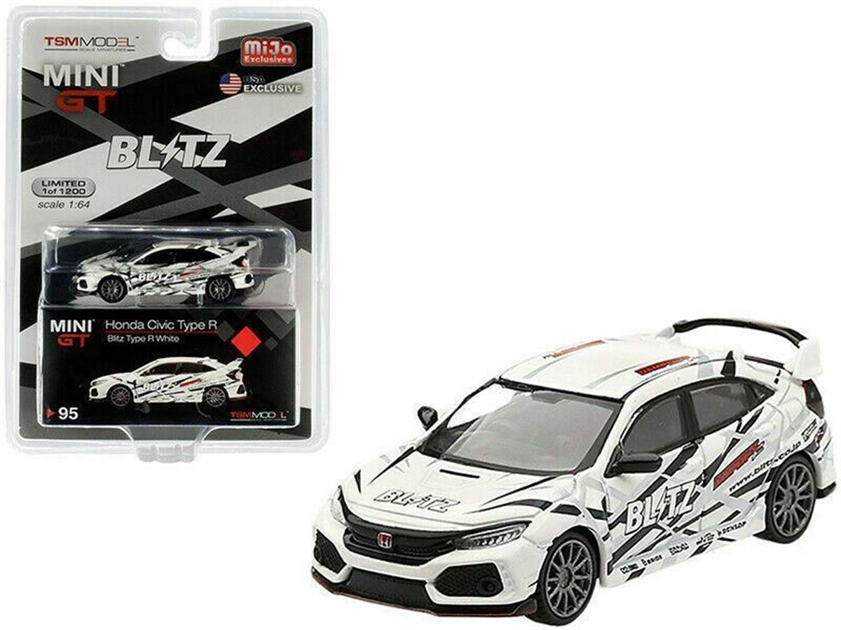 Mini GT Mijo Honda Civic Type R FK8 Blitz White RHD