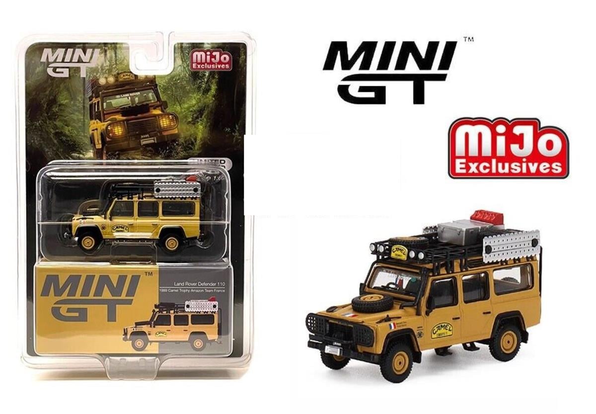 Mini GT Mijo Land Rover Defender 110 1989 Camel Trophy Amazon Team France