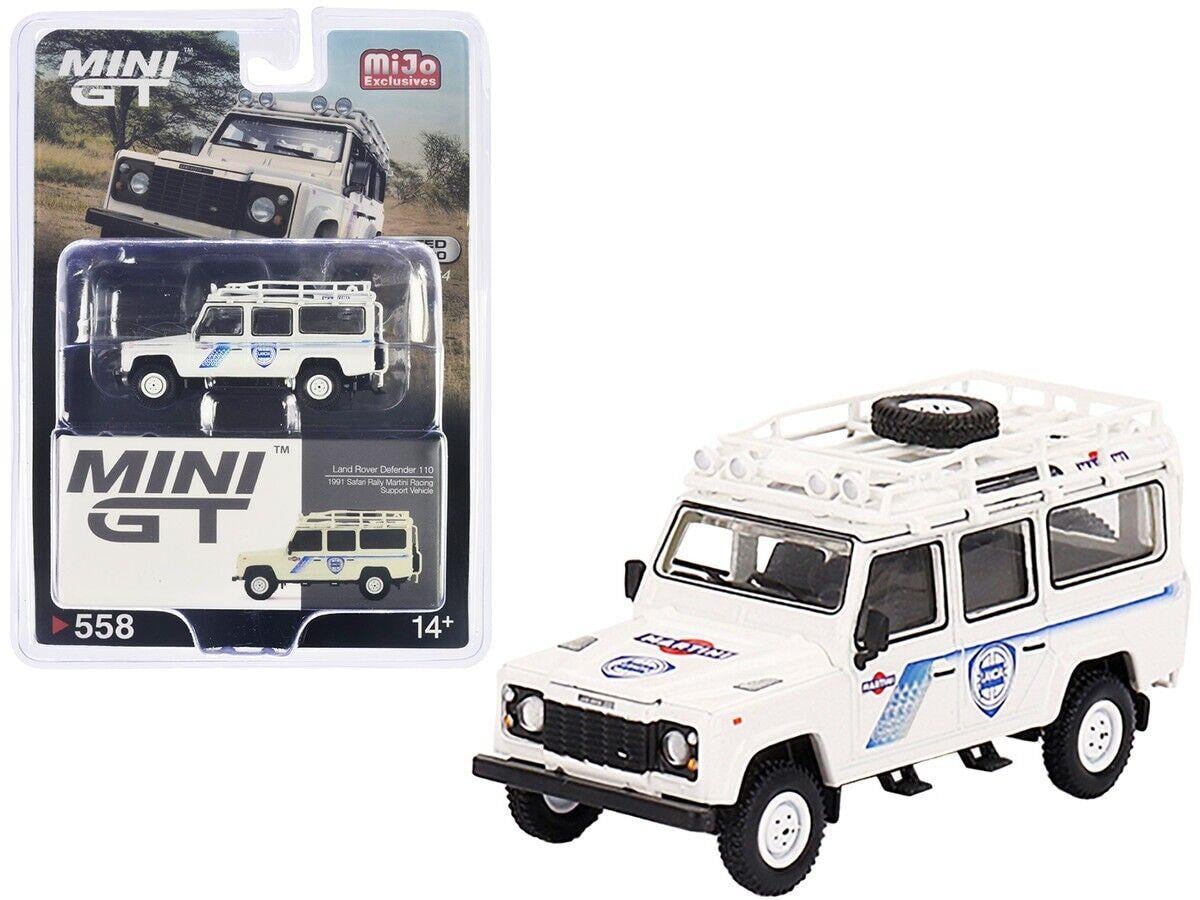 Mini GT Mijo Land Rover Defender 110 1991 Safari Rally Martini Racing Support Vehicle Lhd