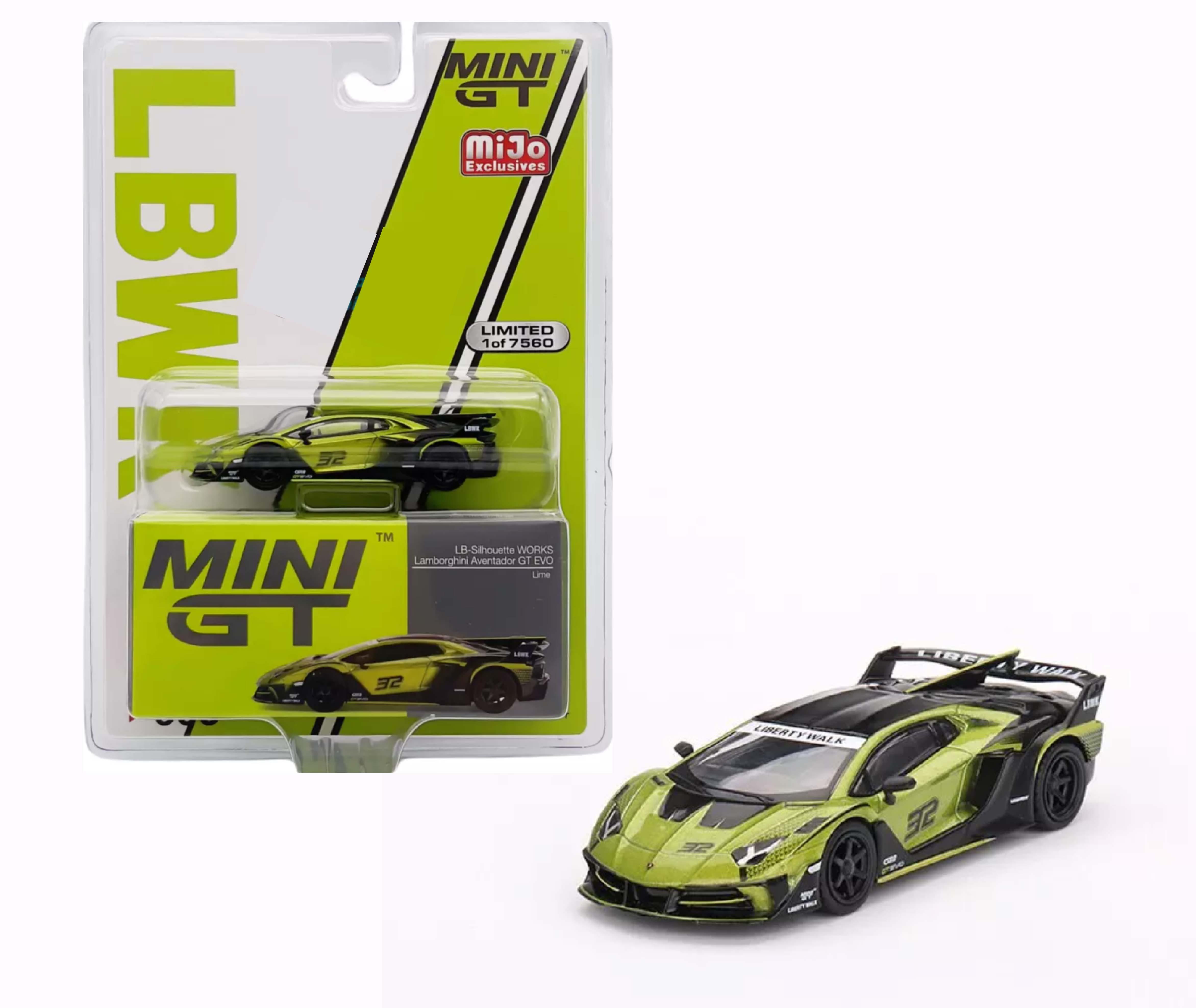 Mini GT Mijo LB-Silhouette Works Lamborghini Aventador GT EVO Lime lhd