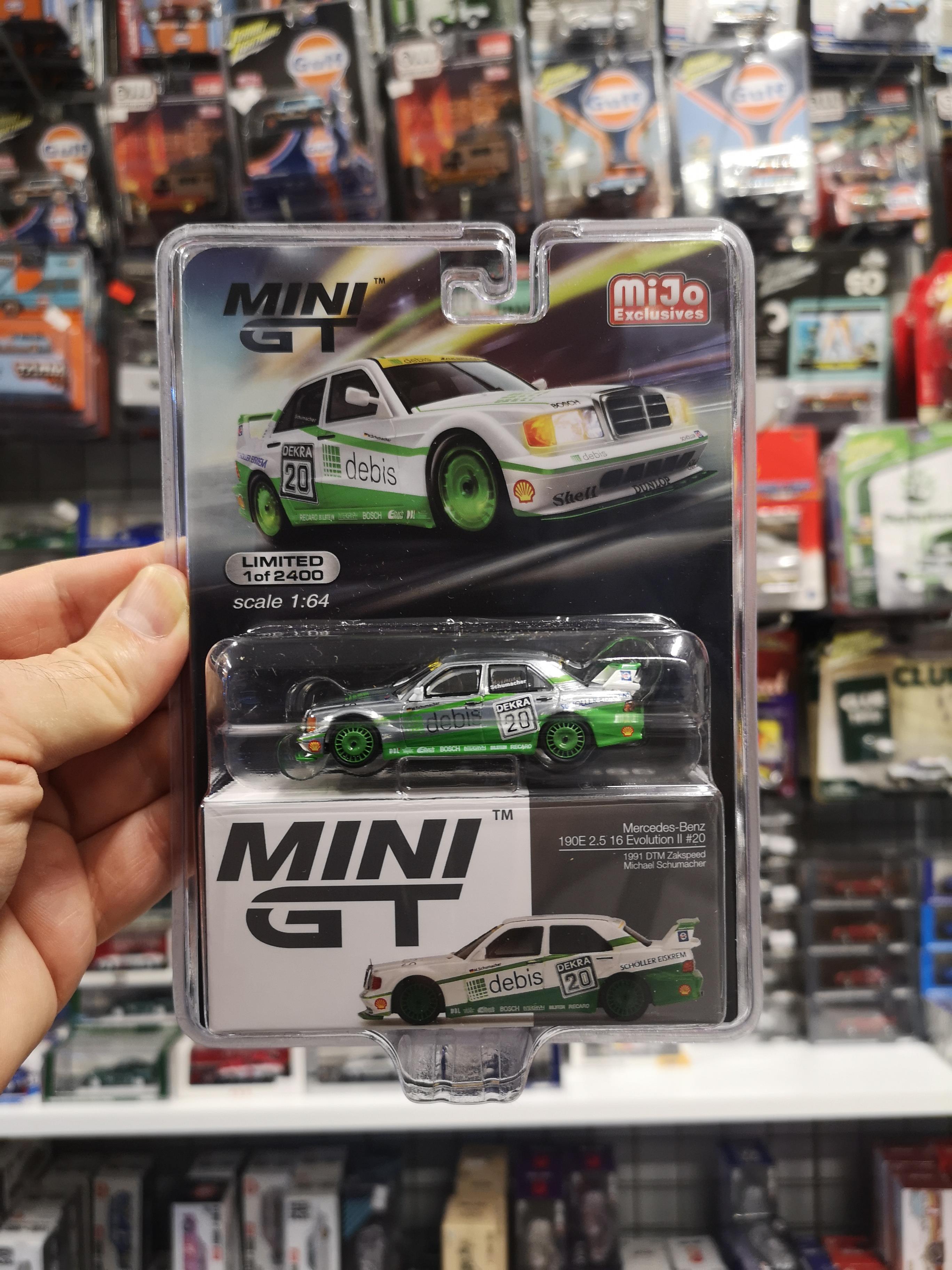 Mini GT Mijo Mercedes Benz 190E 2.5 16 Evolution II 1991 DTM Zakspeed #20 Michael Schumacher Lhd