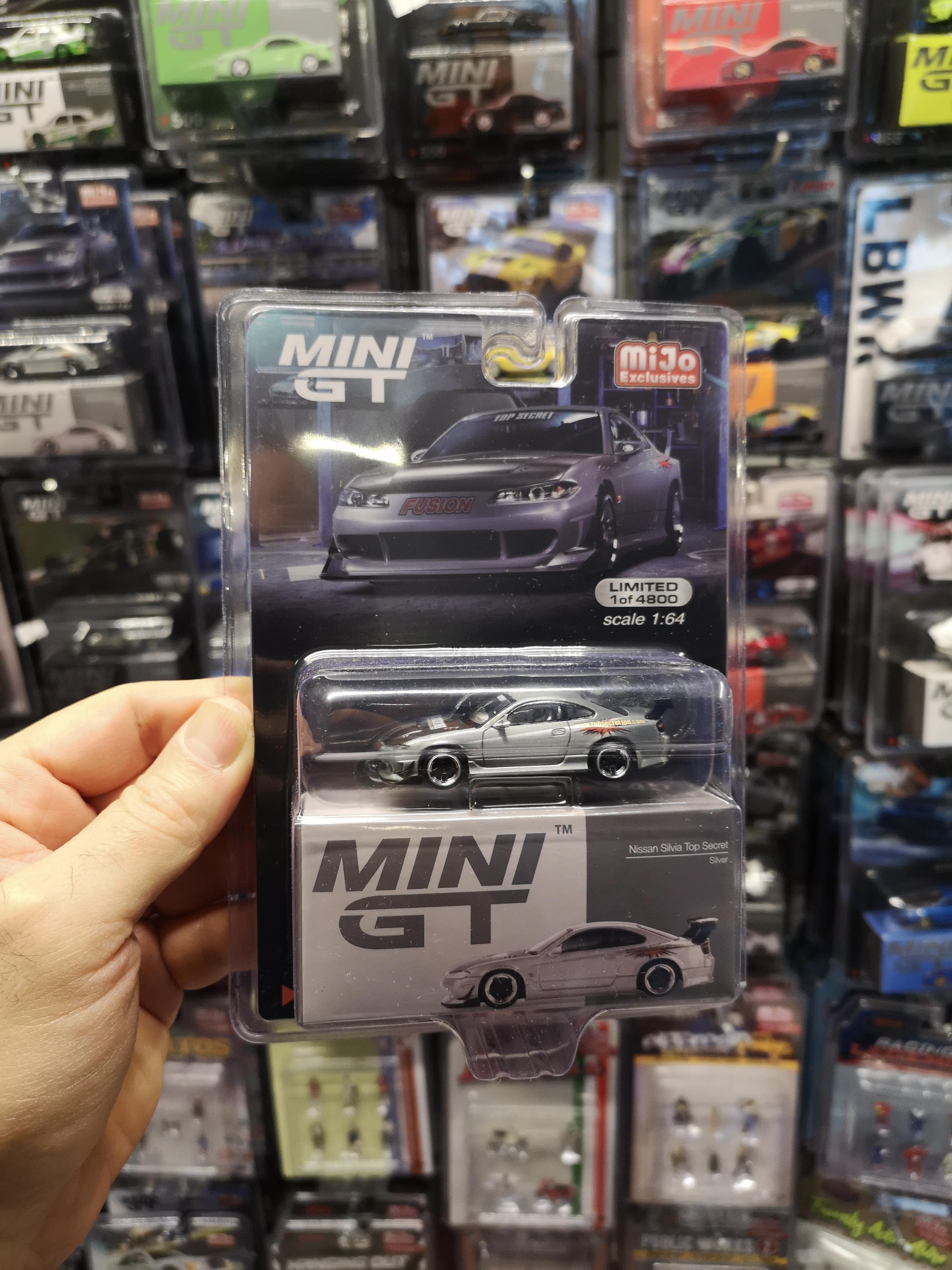 Mini GT Mijo Nissan Silvia Top Secret S15 Silver rhd