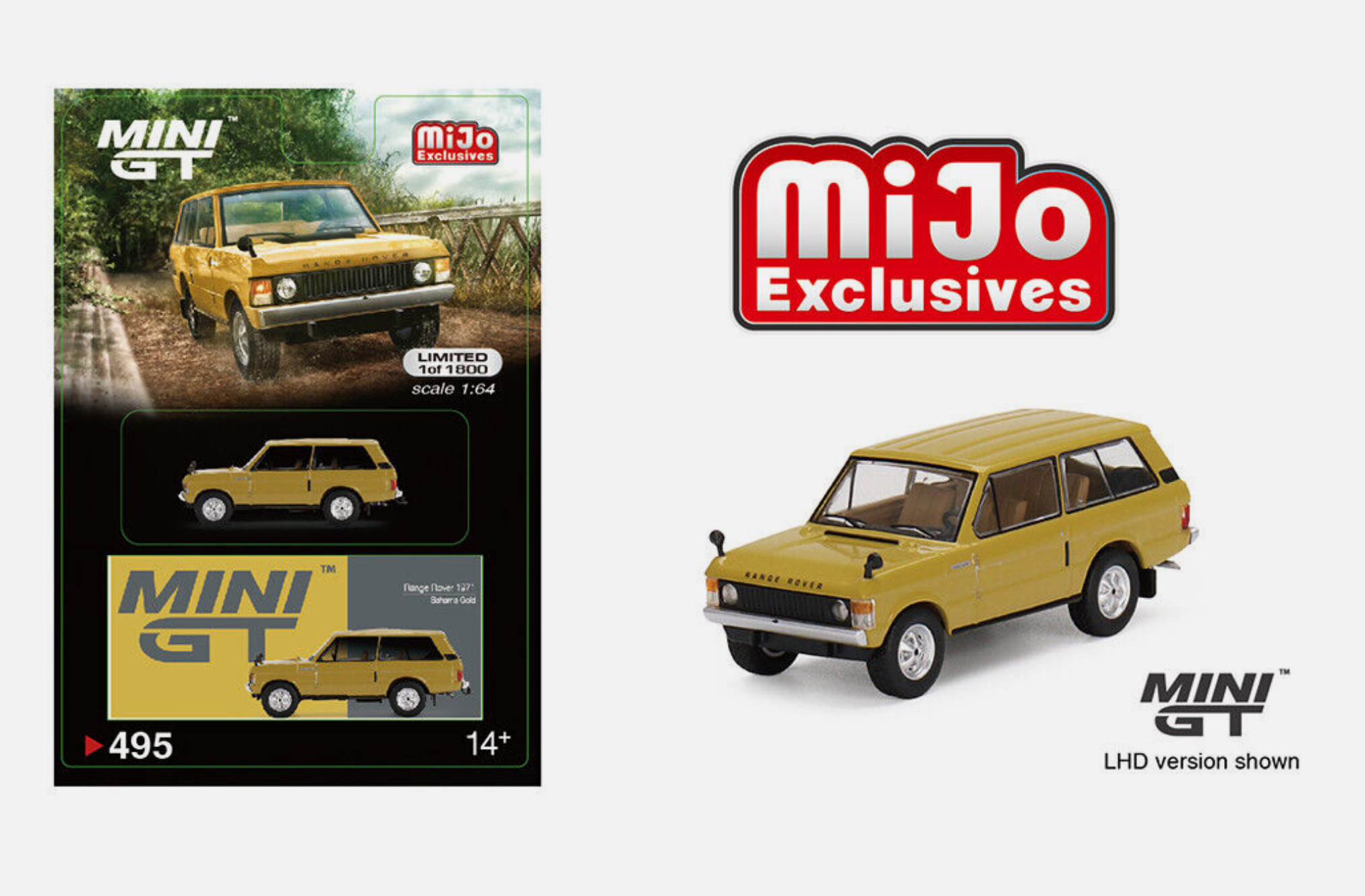 Mini GT Mijo Range Rover 1971 Bahama Gold Lhd